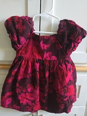 GAP Baby Burgundy and Deep Pink Floral Dress